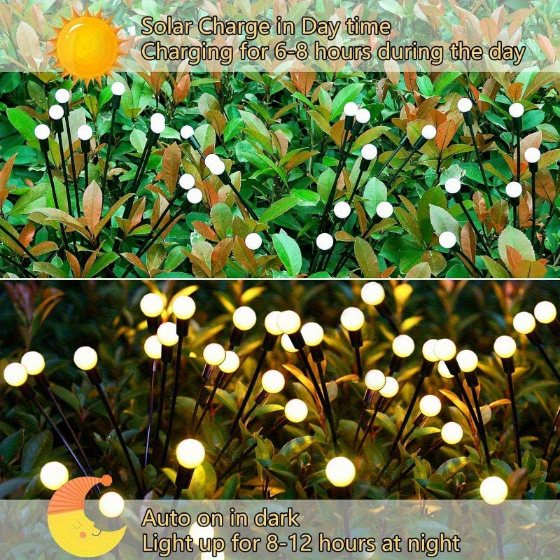 18     smart light leds firefly lights firefly lights solar outdoor solar firefly lights garden outdoor patio decor solar lights Product details 3