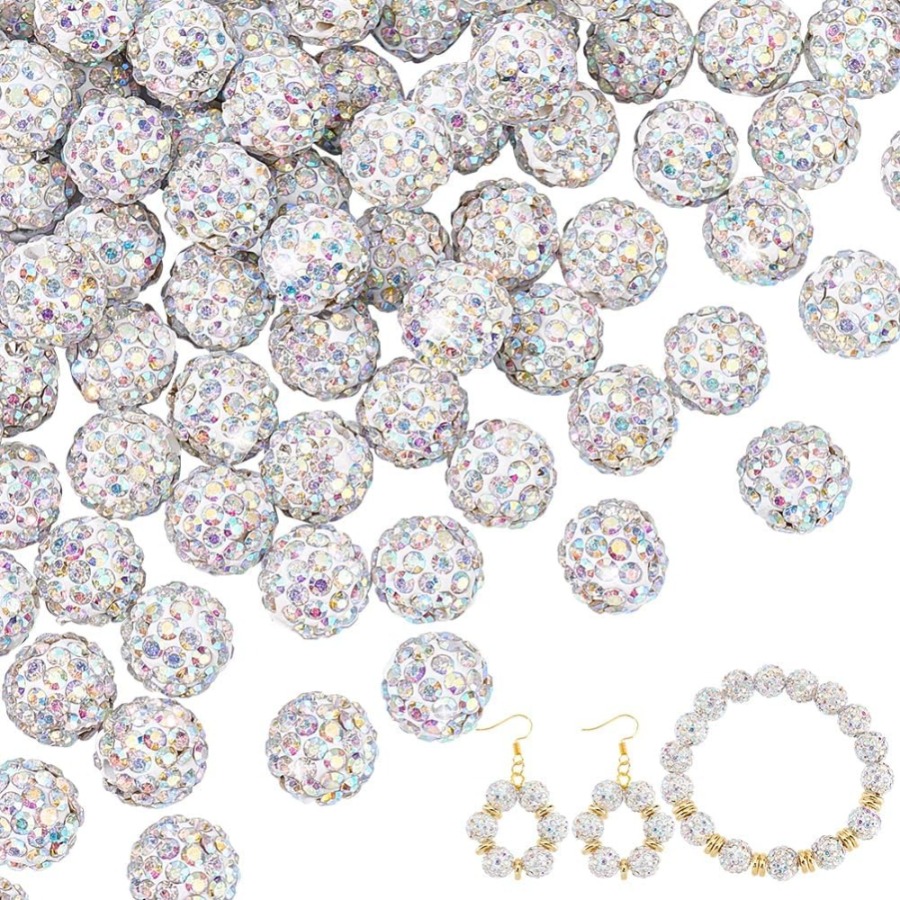 TEMU 80pcs Colorful White Flash Spacer Beads Clay Beads Jewelry Making Necklace Christmas Gifts