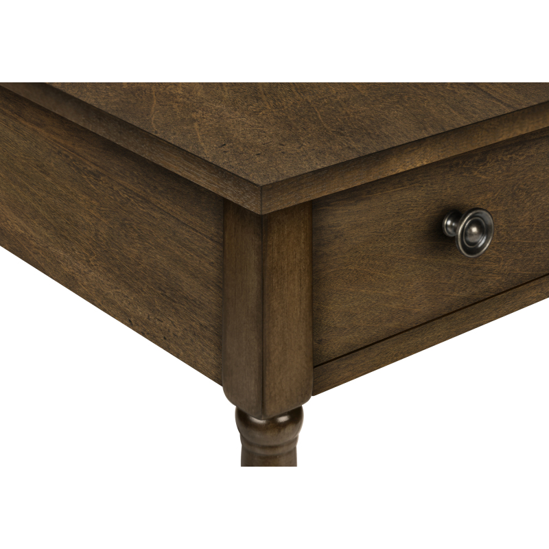 Accent Table 2 Tier End Side Table Nightstand Bedroom Narrow Lamp Storage Drawer Brown Veneer Traditional