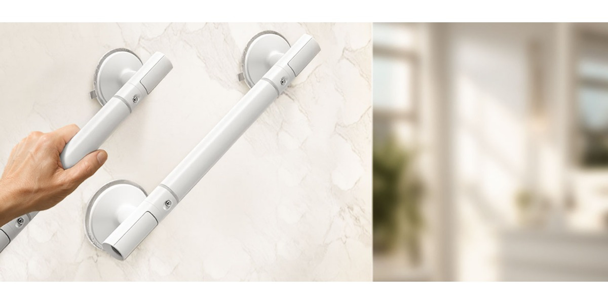 HEYMIX 2 Pack Grab Bar Strong Suction Grab Bars for Bathtubs & Showers - for Seniors and Elderly, Removable Bathroom Shower Handle 45CM/ 17.72Inch, Heavy Duty Safety Grip Handrails, No Drilling