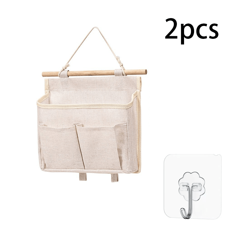 TEMU Lot de 2 pièces : 1 pochette de rangement à suspendre + 1 crochet. Pochette organisatrice murale perçage, spécialement conçue pour les