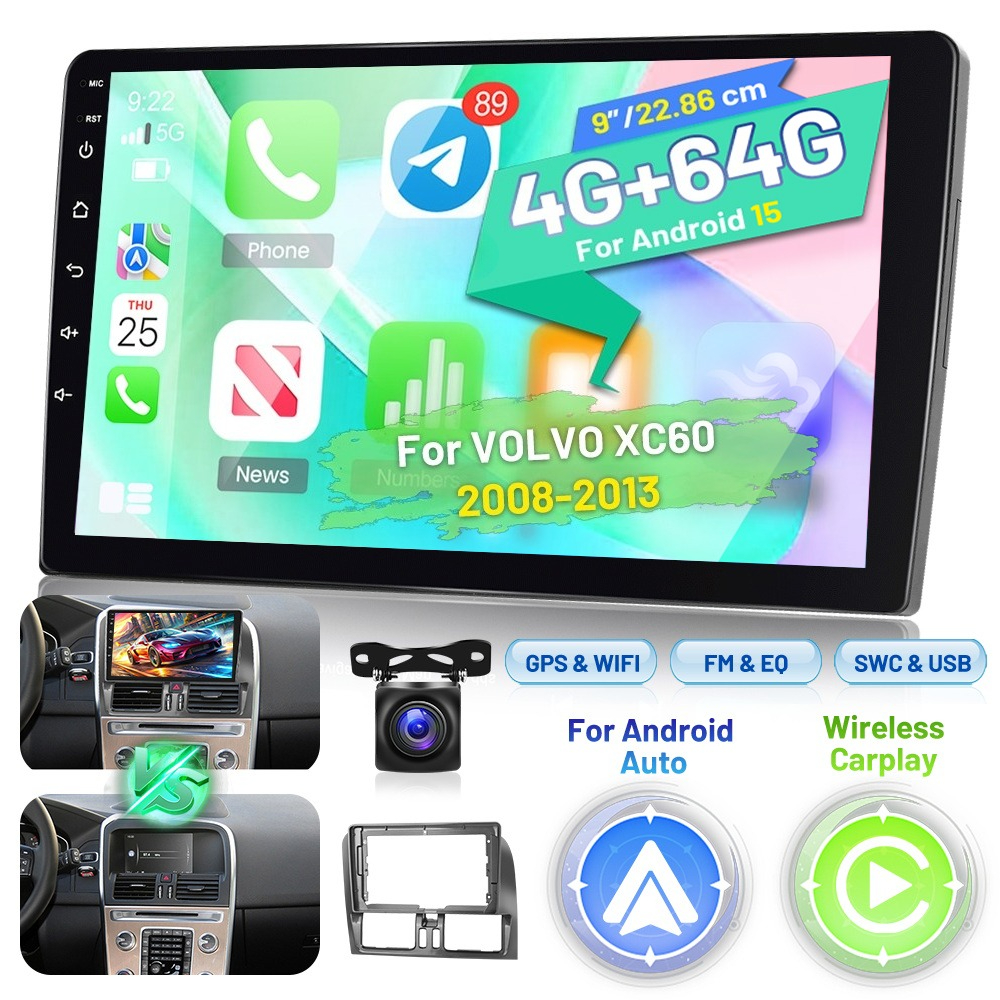 Image of 4g And 64g 9-inch Car Radio For 2008-2013 (left-hand Drive) With / Car, 1280 X 720, 15 Touchscreen Gps Navigation/wifi/usb/fm/rds/swc/wireless/eq And Ahd Camera And Mic