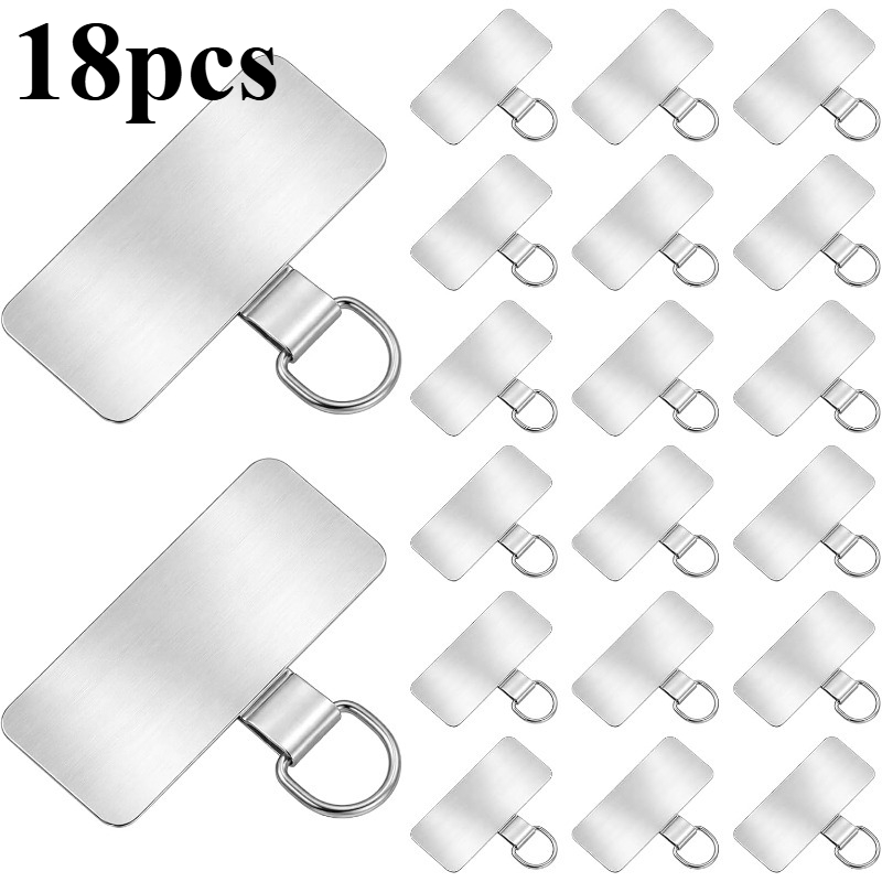 TEMU 18pcs Stainless Steel Mobile Phone Lanyard, Suitable For Tablets, Mobile Phones, Universal Metal Mobile Phone Lanyard, Ultra-thin Mobile Phone