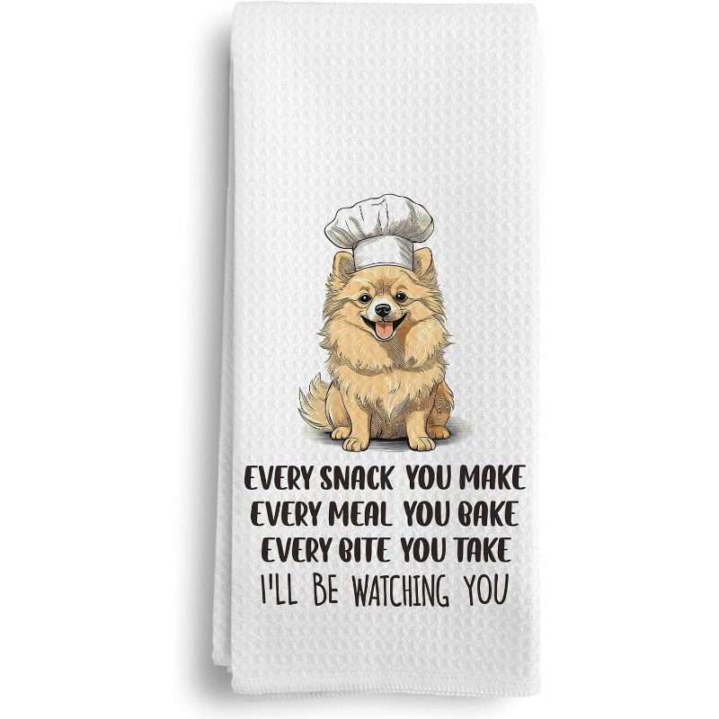 

1pc Pomeranian Towel 18x26 , Polyester Dish Towel , , Decorative Towel For Cooking And - For Pomeranian