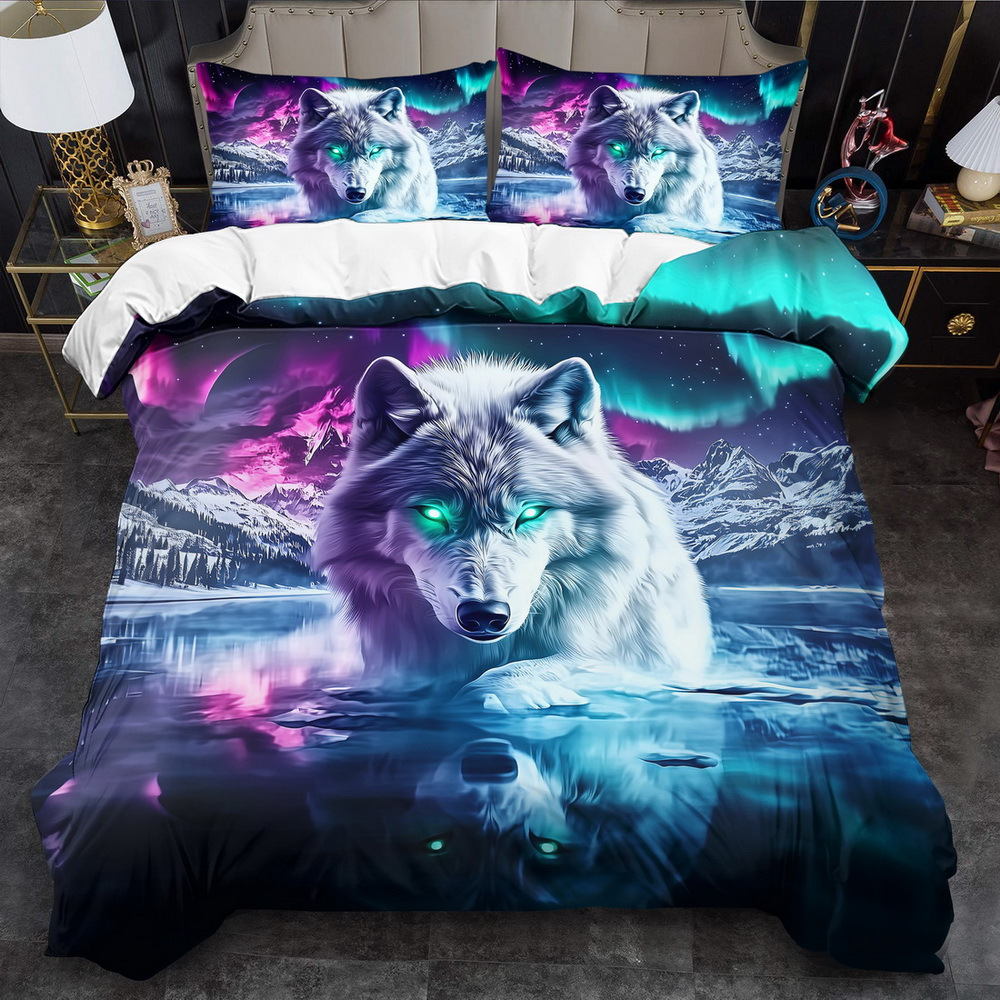 

2/3pcs Wolf Theme Bedding Set - , Duvet Cover , , Washable, Includes 1 Duvet Cover Pillowcases (no )