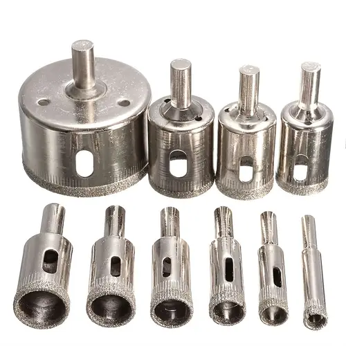 10pcs/Set Diamond Coated Drill Bit Set- Drill Perfect Holes in Tile, Marble, Glass, and Ceramic!