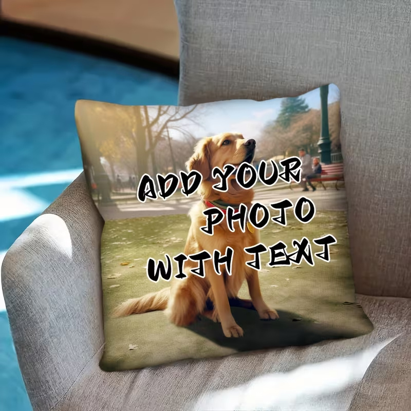 TEMU Personalized Photo/text Pillowcase Suitable For Family Wedding Gifts - Photo & Text Cushion Cover With Zipper Closure, Double-sided Printing,