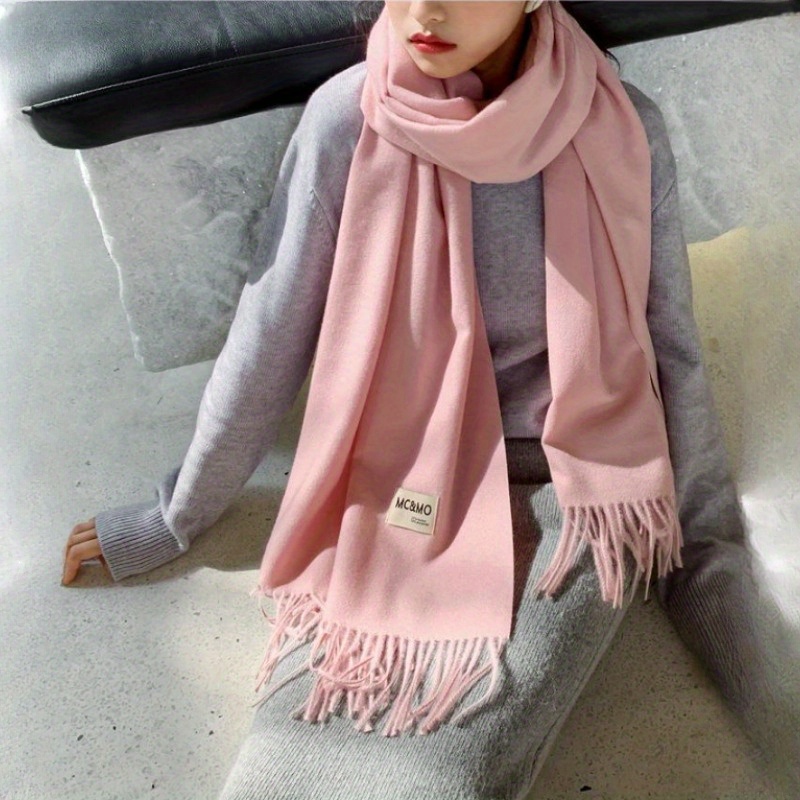 

[ School Special ] The Most Popular Warm Soft Cashmere Scarf Shawl 200*70cm Solid Color Fringed Scarf Cashmere Warm Men And Women Suitable For Of Scarves And Shawls. Be Star Of