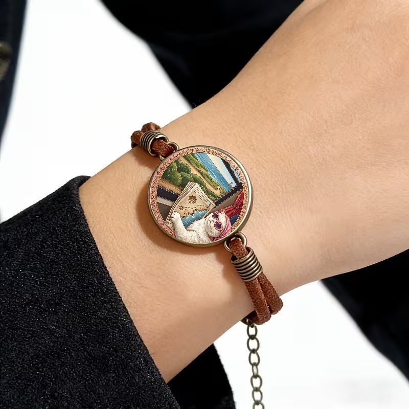 2pc Vintage Flat Pattern Bracelet Set, Fashion Bangle Gift