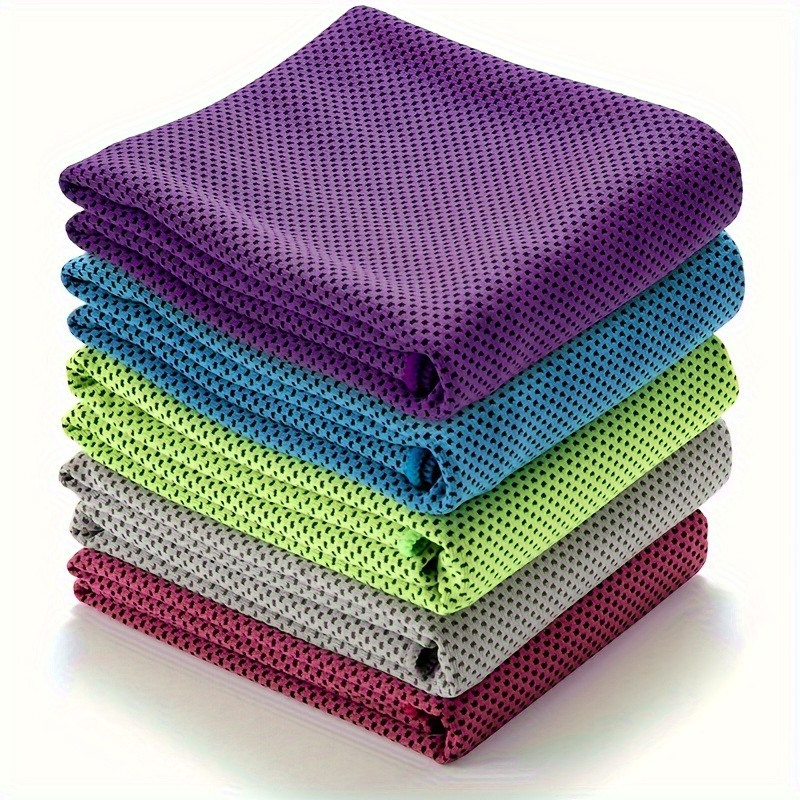 TEMU 5pcs Set Of Cooling Towels (34.2 Inches X 11.2 Inches) Suitable For Sweating, Quick Drying With Ice Towels, Neck Cooling Wrap, Soft And