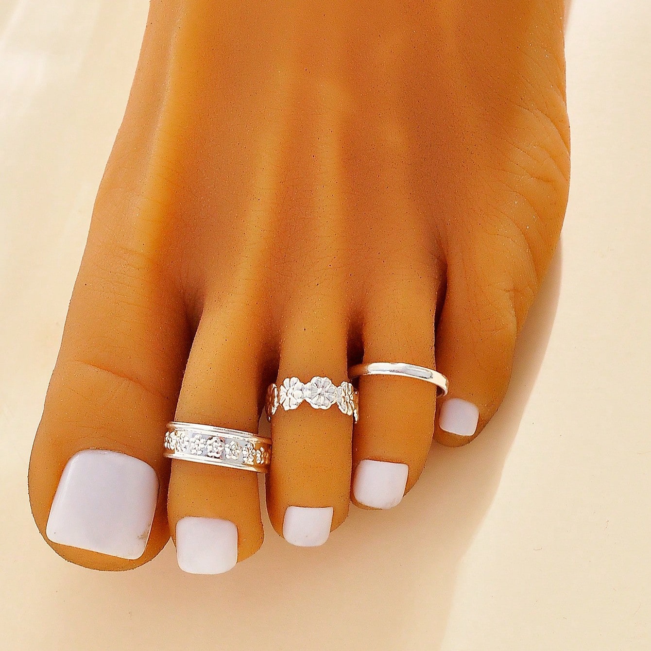 TEMU 3pcs S925 Silver Foot Ring Women's Style Beach Vacation - Suitable For Engagement, Wedding, Banquet, Party Giving, Christmas, Various Festivals,
