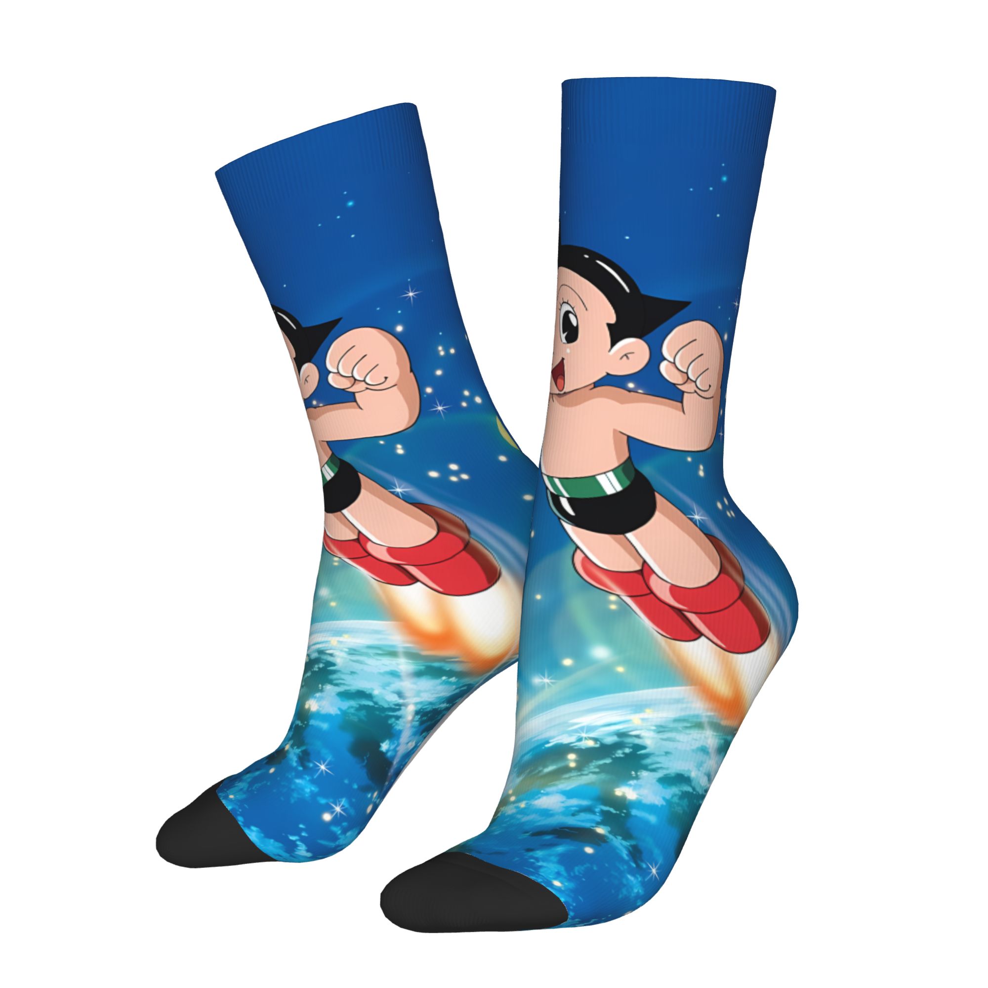 TEMU Men Everyday Crew Socks With For Workdays, Outdoor And Comfortable Daily Outfit Pairing Astro Boy