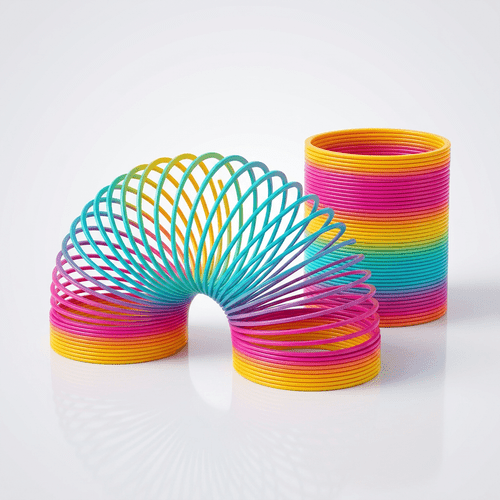 1pc color circle elastic circle toy dynamic education stack spring round toy party gift entertainment learning tool random color