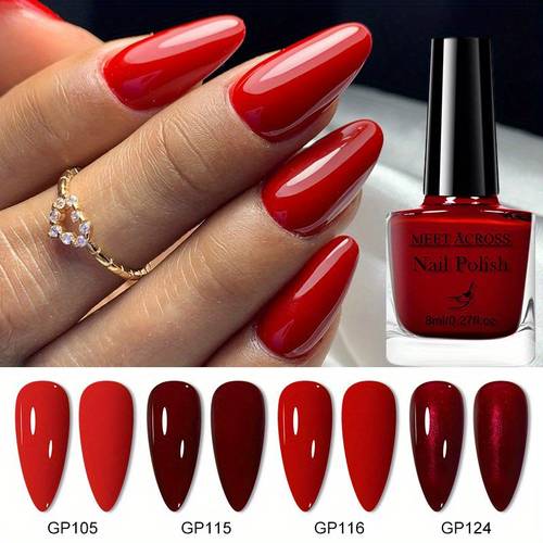 4pcs nail polish quick drying nail polish glitter red nail polish water based nail polish non peelable nail varnish