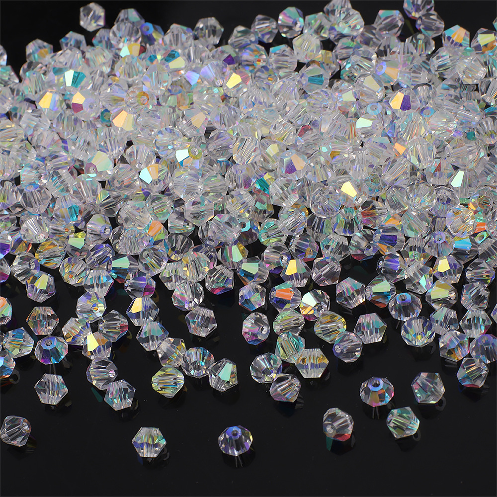 TEMU Blanc 700 pièces de perles et assortiments de perles couleur AB 4mm perles en verre pour bracelets et - Convient pour la création de bijoux