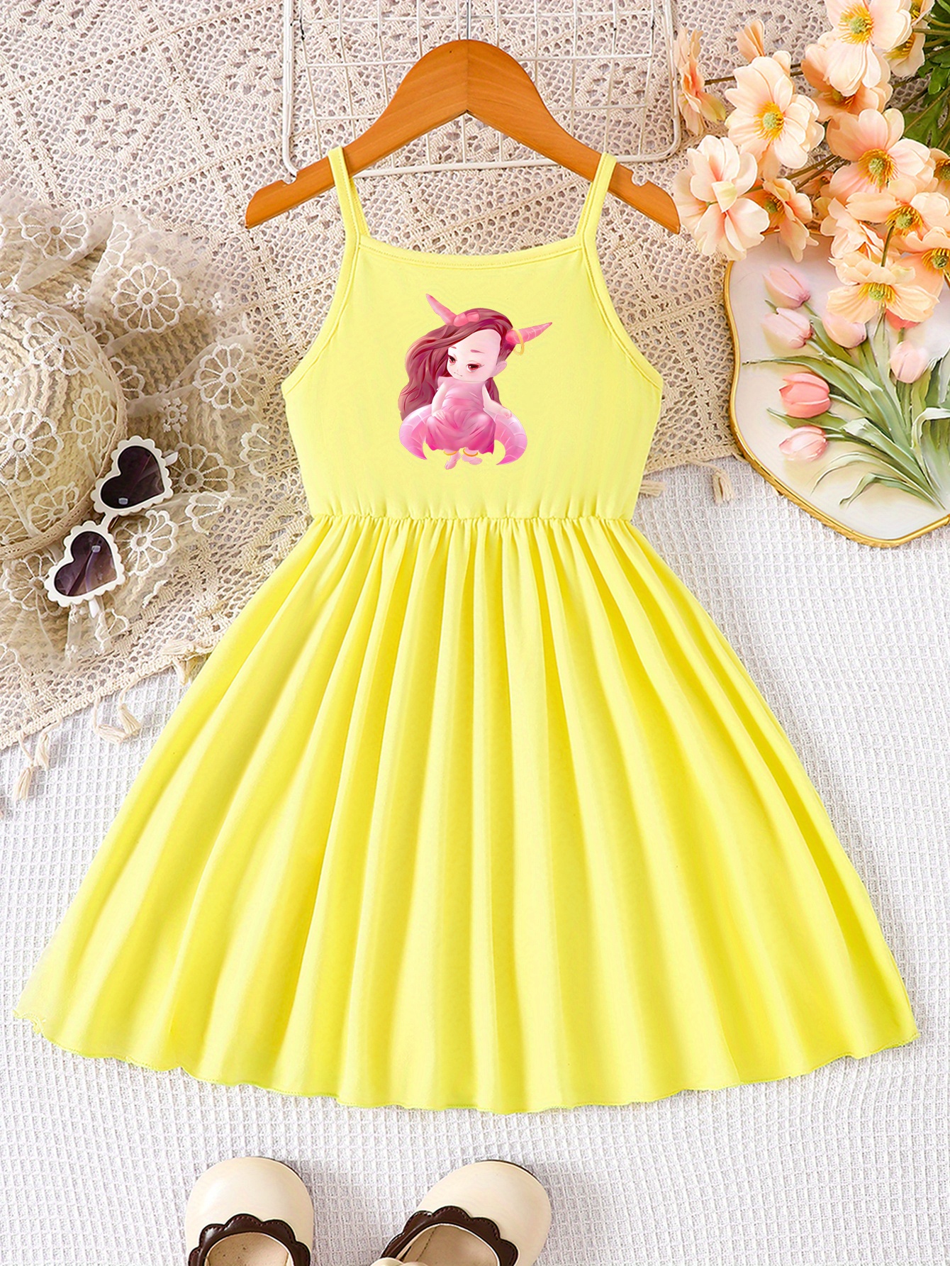 Cute Girls 12-14 Casual Summer Dresses For Year Old Girls Summer Dress  Featuring A Cartoon Unicorn Print A Temu Mauritius