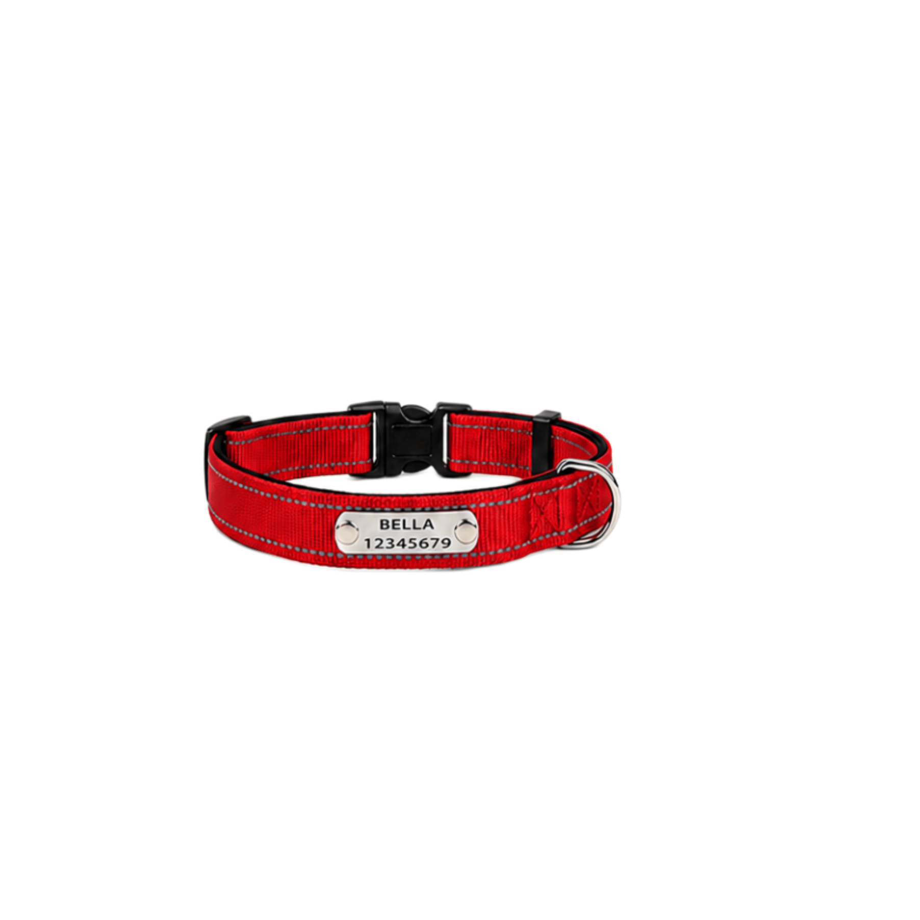 TEMU Personalized Dog Collar With Custom Engraved Nameplate, Reflective Adjustable Pet Collar Suitable For Small, Medium And Large Dogs