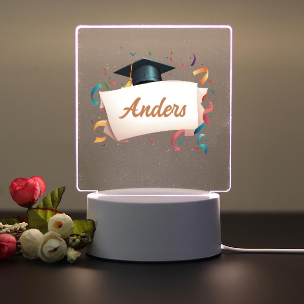 TEMU 1pc Custom Name Personalized Night Light Exquisite Graduation Pattern Decorative Desk Lamp Night Light Birthday Gifts Mother’s Day Gifts Day