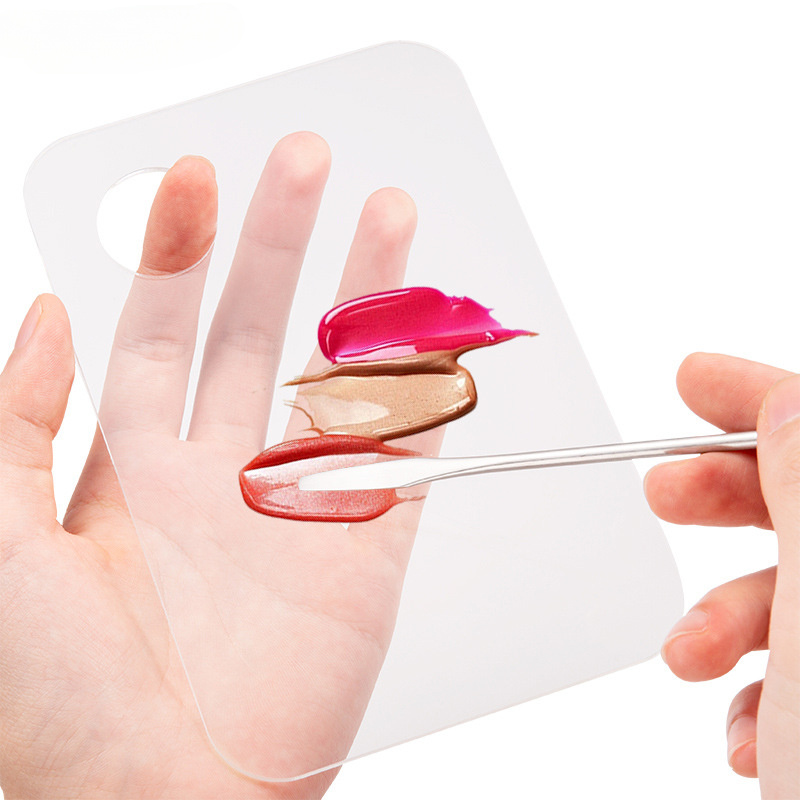 Acryl Make-up Mischpalette Mit Spatel – 10 X 15 Cm, Transparent, Professionelle Kosmetikpalette Zum Farbmischen