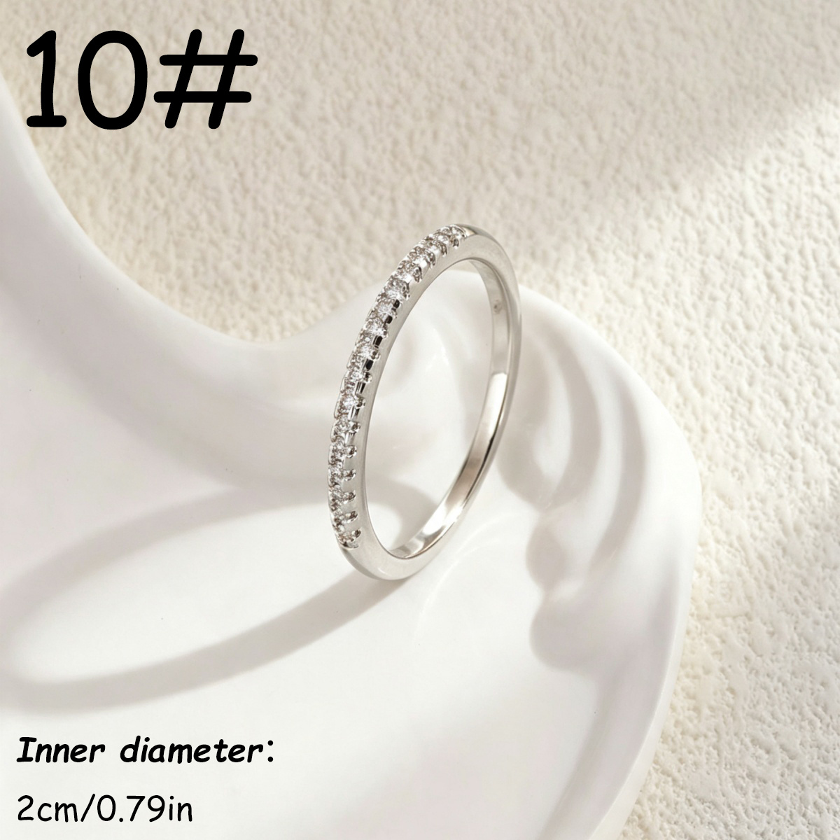 Women's Micro Paved Shiny Ring, Minimalist Elegant Design