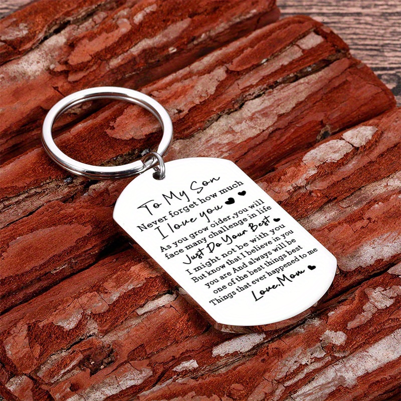 mini keyrings son inspirational quote keychain heart Temu Oman - Main Image