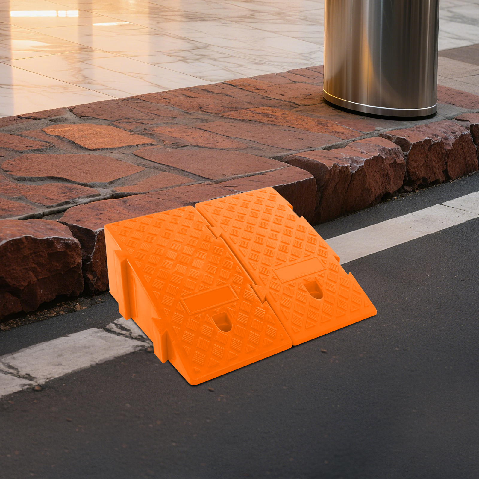 TEMU 2 pezzi Rampa Soglia Portatile in Plastica Interbloccabile da 19 cm, per , di Carico, Marciapiede, Scooter, Bicicletta, Moto