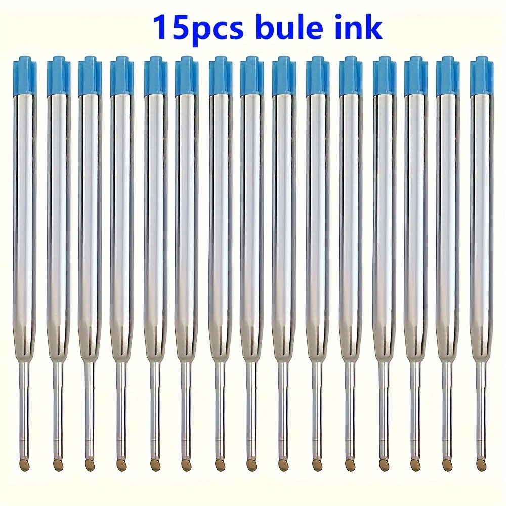 E-shop Packung mit 15 robusten Kugelschreiber mit einer mittleren 0,7 mm Spitze in blauen und schwarzen Farben, geeignet für metallene, einziehbare