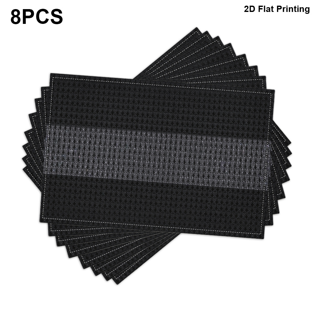 TEMU 6/8pcs, Modern Black-style Placemat Suitable For Kitchens, Dining Rooms, Coffee Shops, Weddings, Gifts, And Home Gatherings; Washable And