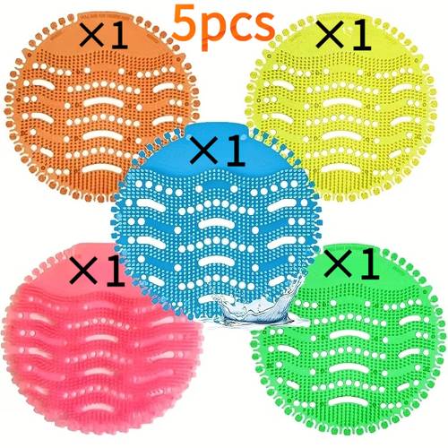 5pcs plastic urinal pads with long bristle brush anti splash and anti clog for use in bathrooms restrooms offices hotels and restaurants