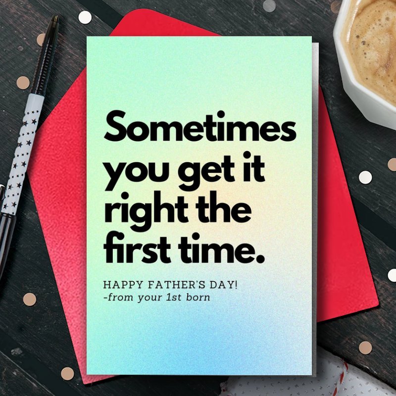 TEMU 1pc Greeting Card + Envelope, 1pc It Right Time Father's Day Card For Of A First Child, Funny Card, Card, Oldest Child Card