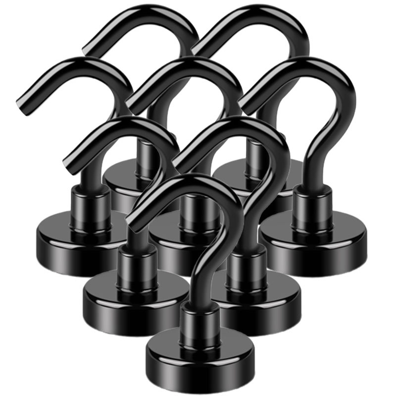 Image of Magnetic Utility Hooks, Heavy-duty Magnetic Hooks, -plated, Suitable For Kitchen, Garage, Cruise Ship, Workplace, And Office, Etc., 8pcs Colored Magnetic Hooks