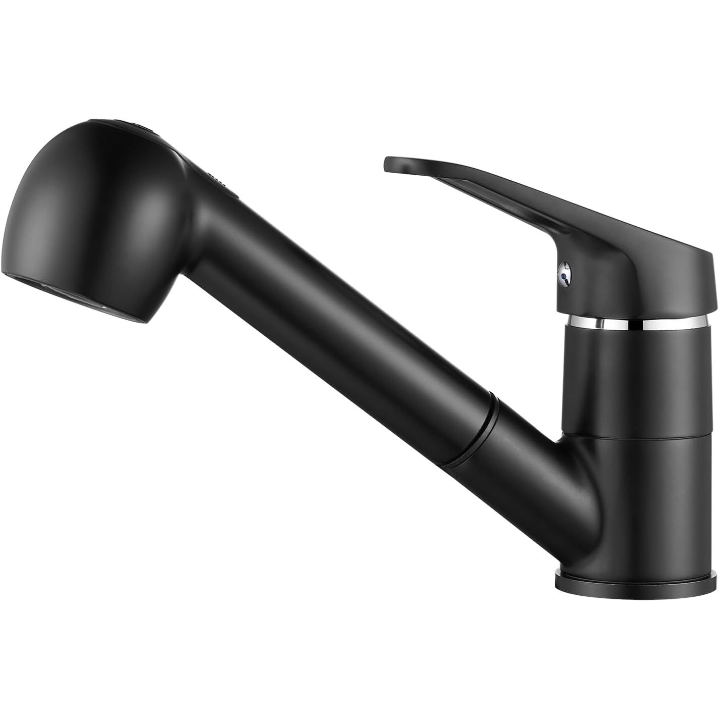 Image of Black 360 Degree Rotatable Pull-out Kitchen Mixer Tap, Removable Water Saving Aerator, Rate, Durable End