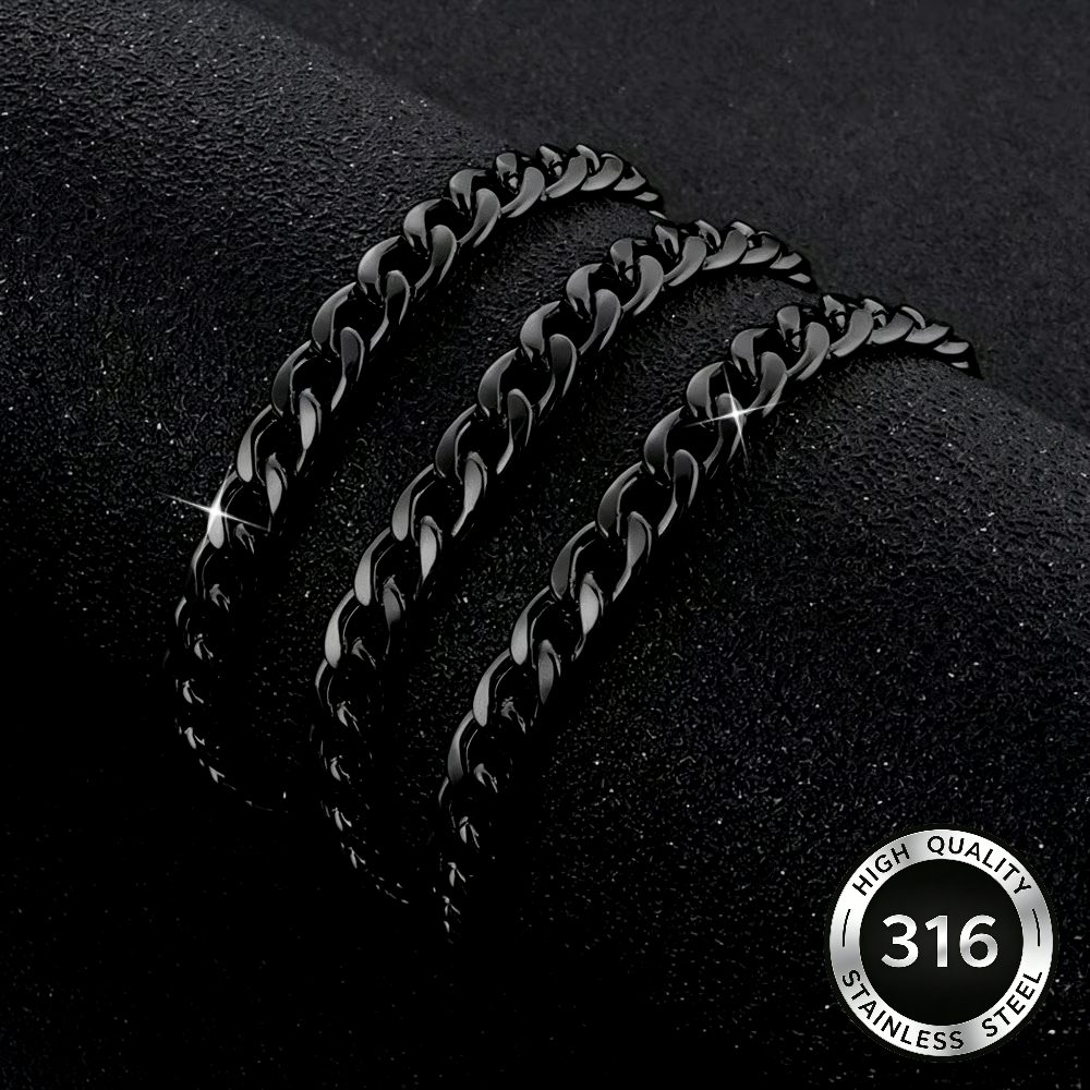 316L Stainless Steel Hip-Hop Cuban Link Chain Necklace for Couples