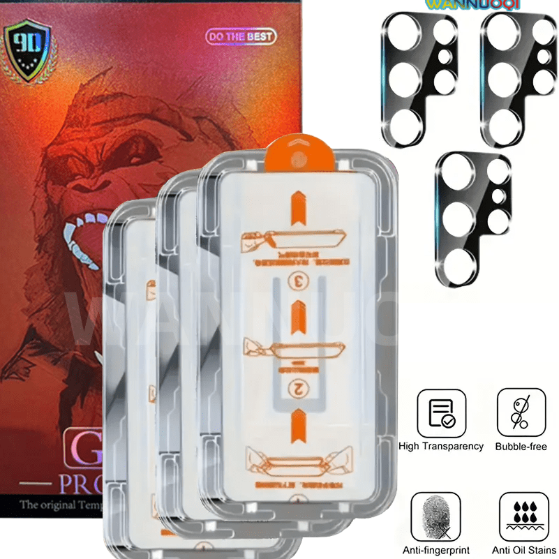 TEMU 6-in-1 3pcs Hd Tempered Glass Screen Protector & 3pcs Camera Lens Protector For - A21 S/a71/a05/ A05s/ A10/a13/a13 5g/a14 /a14 5g/a15