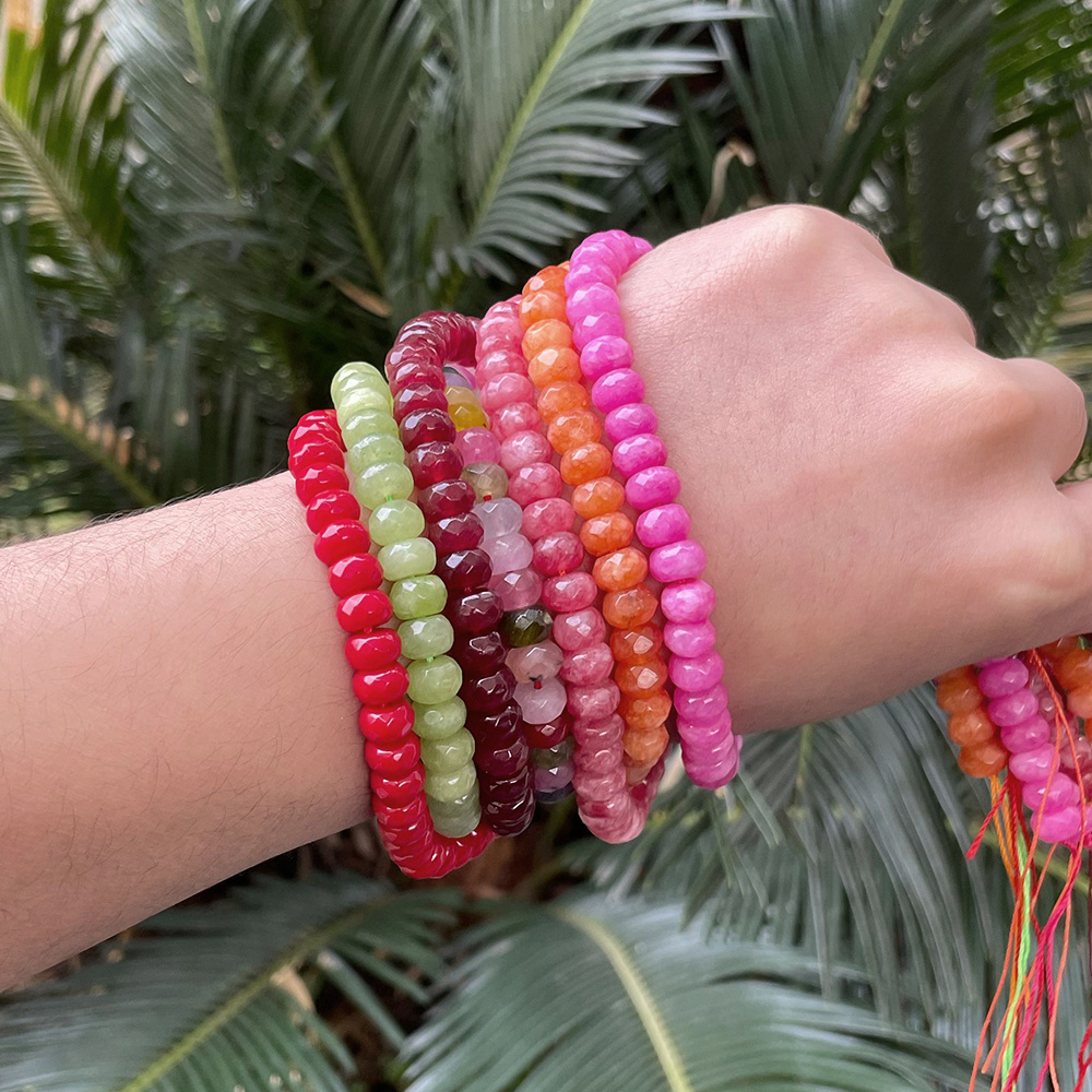 Natural Faceted Rondelle Stone Beads for Jewelry Making