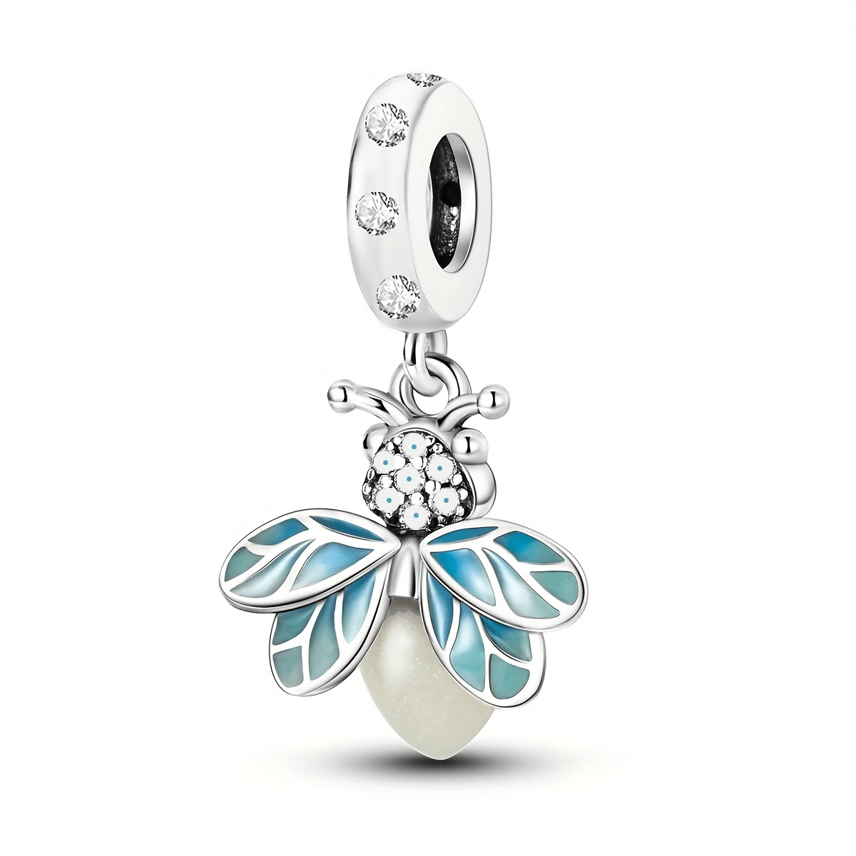 TEMU This S925 Sterling Silver-plated Summer Night Firefly Pendant Is A Stylish And , Jewelry Making, Such As Original Bracelets, Bangles, Or