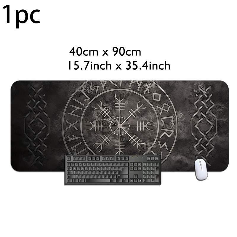 TEMU 1pc Grand Tapis de Souris Nordique - Tapis de Souris Lavable avec Design Géométrique Complexe, Adapté pour Bureau, École, Décoration Intérieure