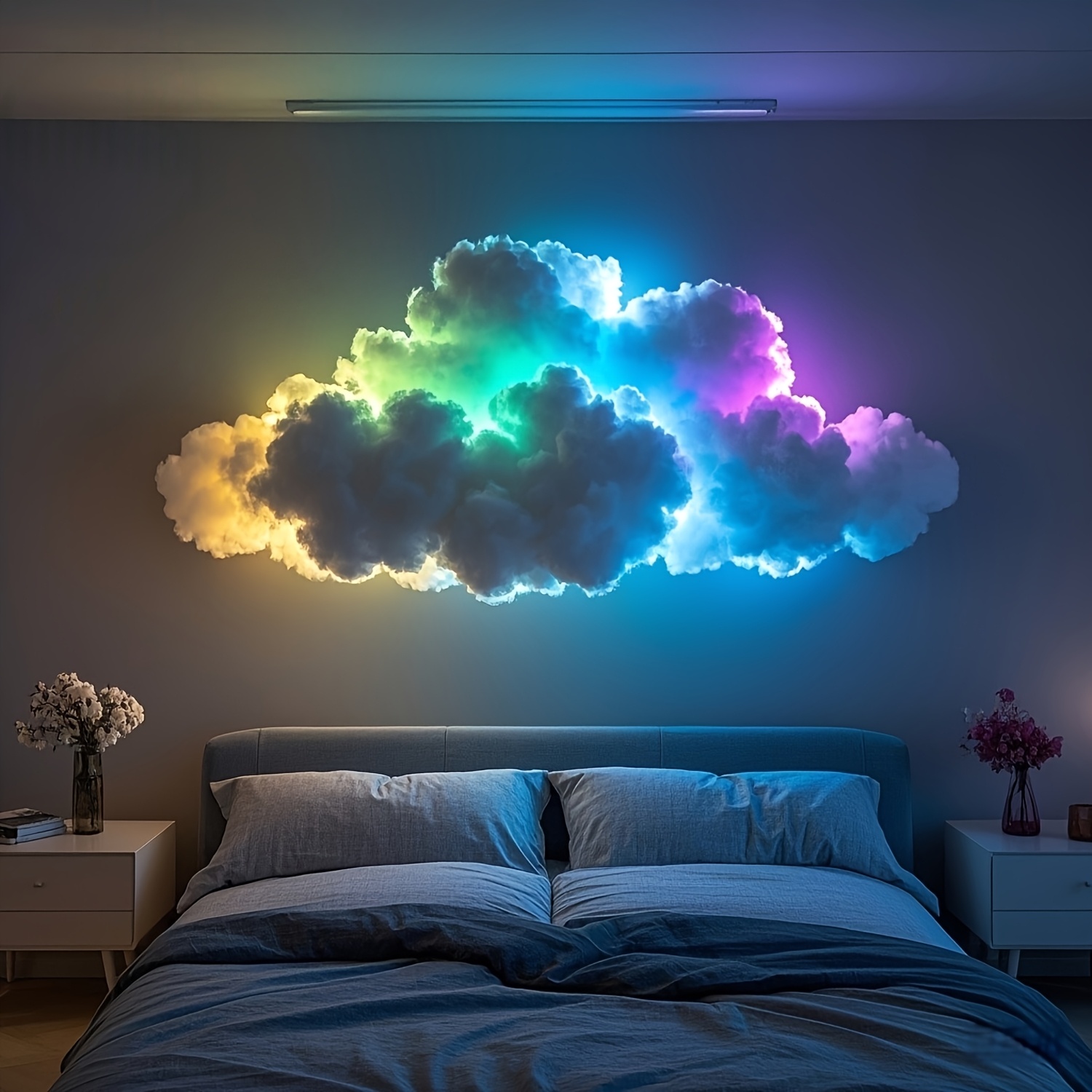 [USB Powered Light]Cloud LED Light,   Creative Night Light Set for Bedroom, Music Synchronization, Coolest   Decor for Bedroom Wall Decoration