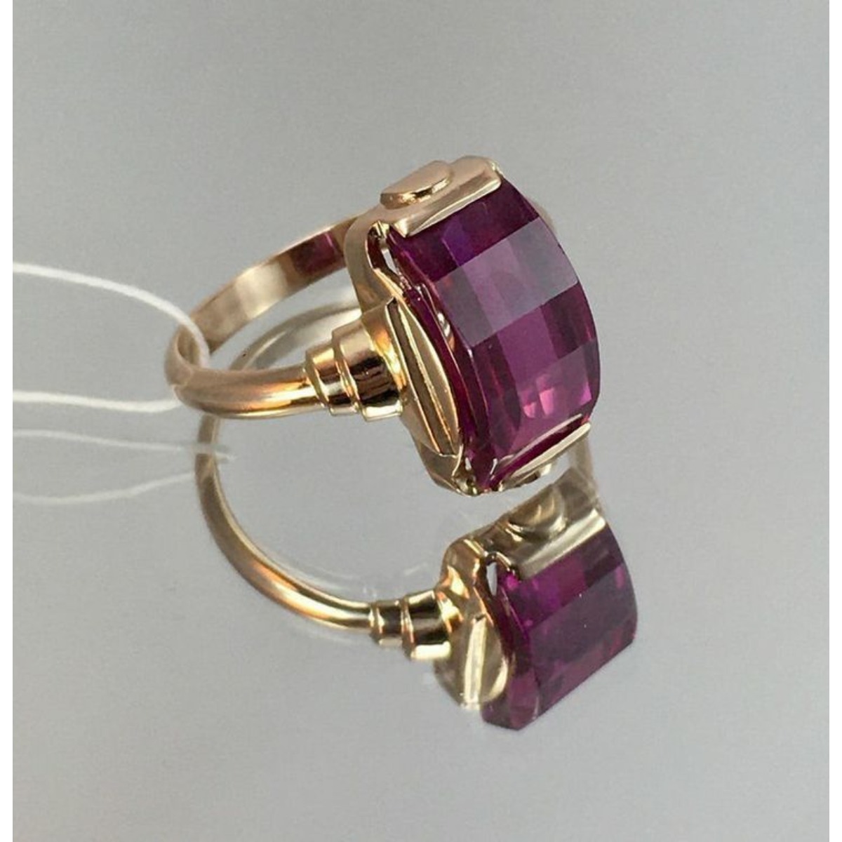 Women's Pave Large Red Synthetic Gemstone Ring, Fashion Statement