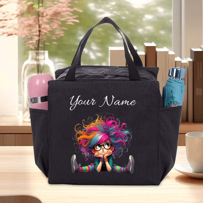 TEMU Personalized Name/initials Lunch Bag - Custom -compatible Bento Box Carrier With Large Capacity Insulated Tote Suitable For, Work, Picnic,