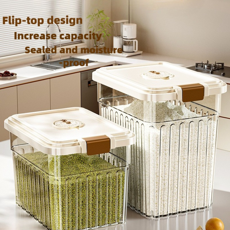 airtight rice dispenser 11 22 33lb capacity moisture resistant food storage container for rice     flours durable pp material easy clean kitchen noodle bucket   sealed rice storage box Product details 2