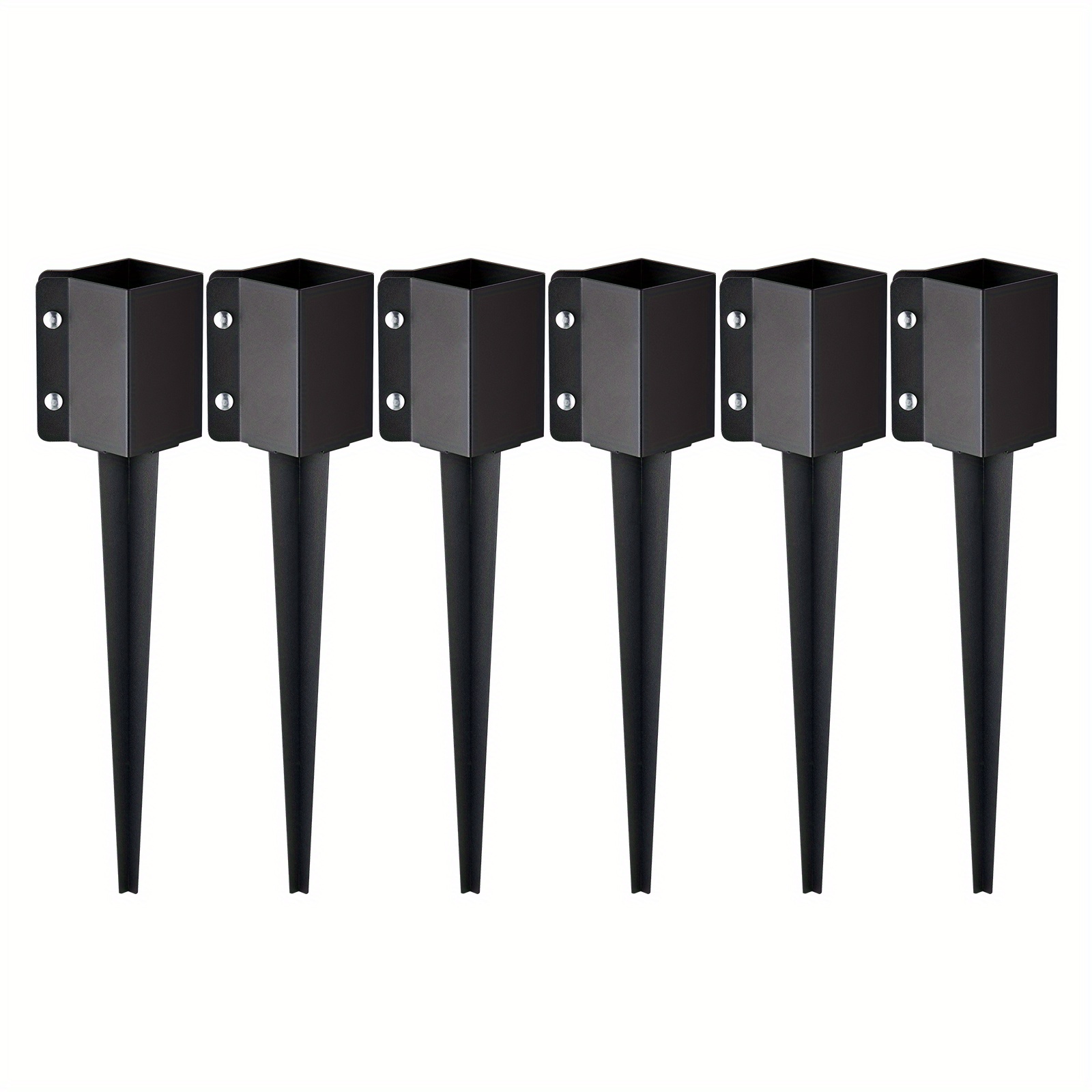 

Vevor Fence Post Anchor Ground Spike, 6 Pack 24 X 4 X 4 Inches Outer Diameter (inner Diameter 3.5 X3.5 Inches), Metal Coated Post Stake Ground, For Mailbox Deck Garden Railing