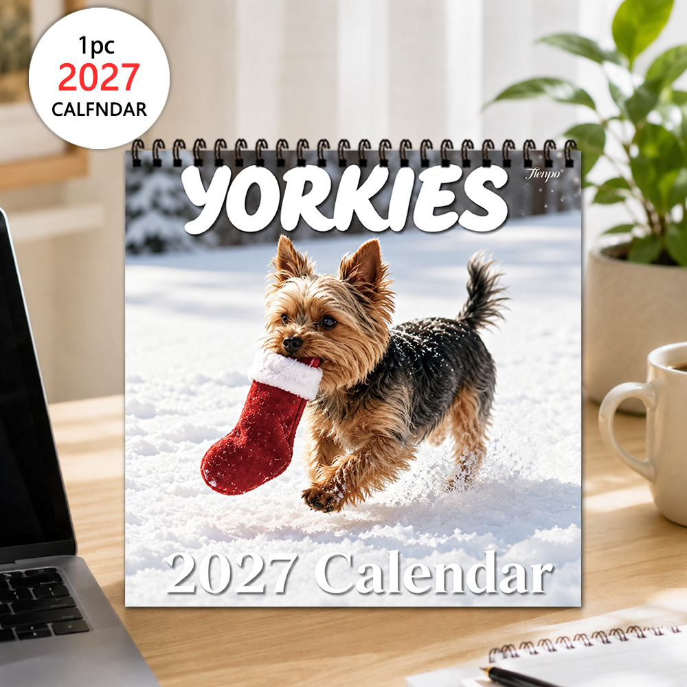 TEMU 1pc Realistic Yorkshire Terrier Wall Calendar Warm Pet Hanging Monthly Calendar Wall Decor Calendar Indoor Room Decor Women Desk Accessory Gift
