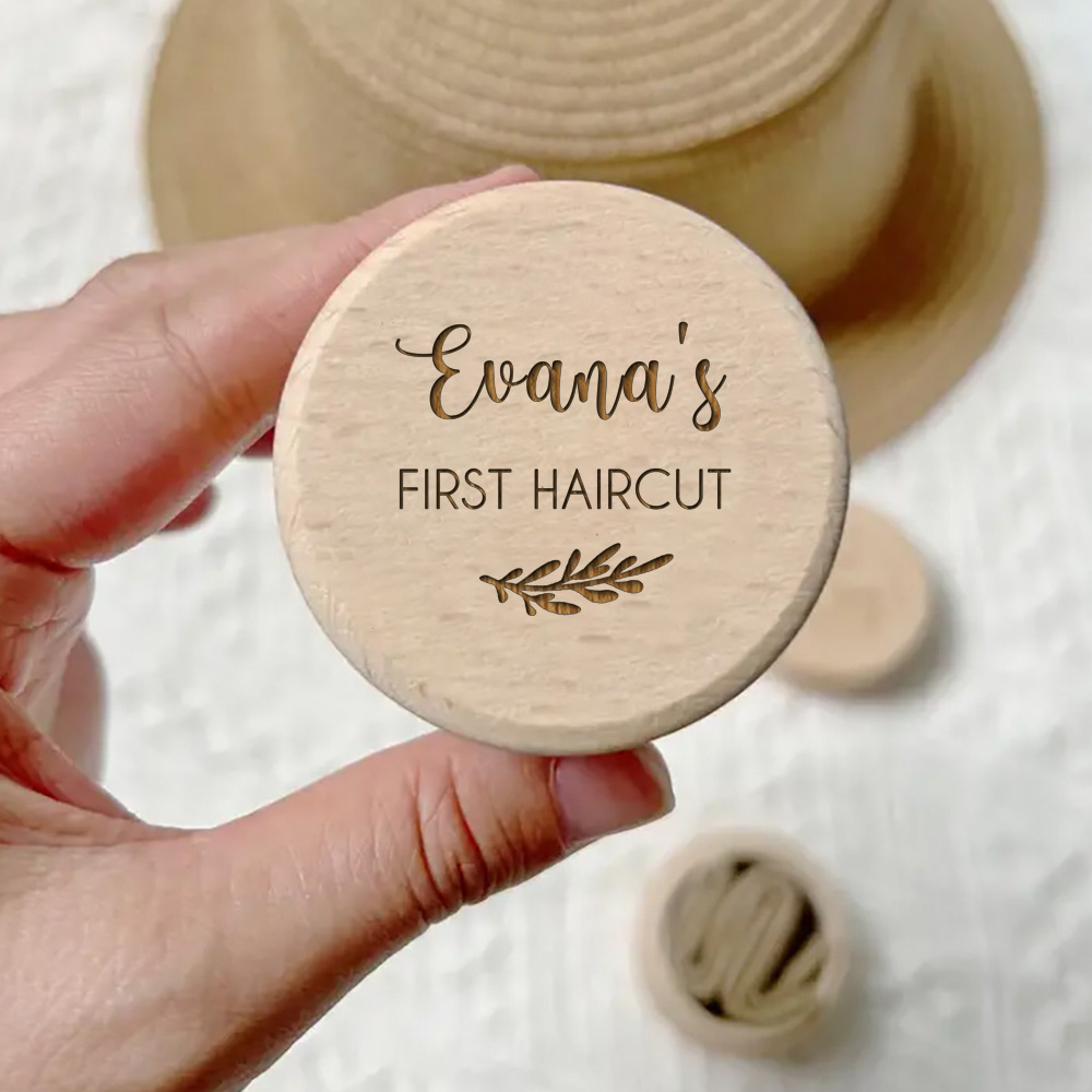 Personalized Engraved Wood Hair Lock Box - Keepsake Box Suitable For First Curl/cut Hair Preservation, Name/initials/, Gift For &, Engraved Name Plate
