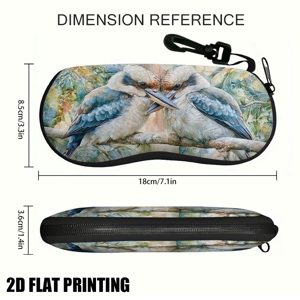 TEMU 1pc 2d Flat Printing Valentine's Day Couple Zippered Glasses Case, Compact And Functional, Ideal For Travel, Work, And Everyday Use
