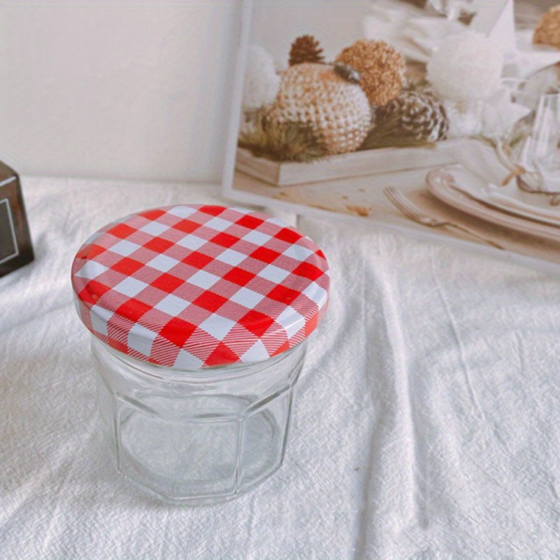 10 pack checkered pattern universal mason jar lids round airtight seal caps for canning and storage jars details 7