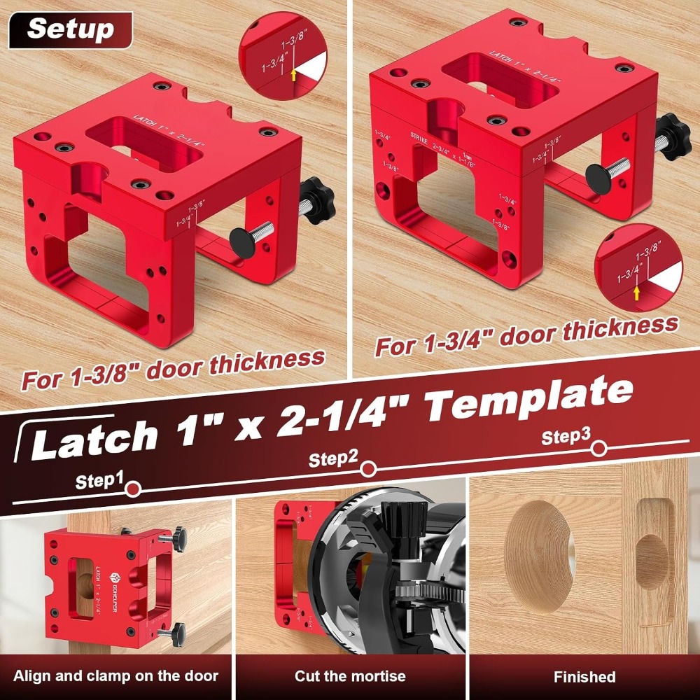 3-In-1 Door Latch and Strike Plate Tool for Router