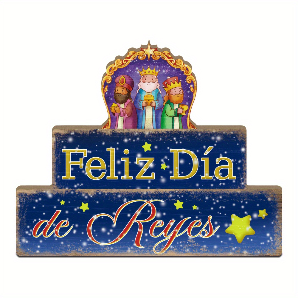 TEMU Decoración 2D Putuo 1 pieza Decoración de mesa de madera española navideña, Día de , Decoración de escritorio para de Navidad, Regalo para