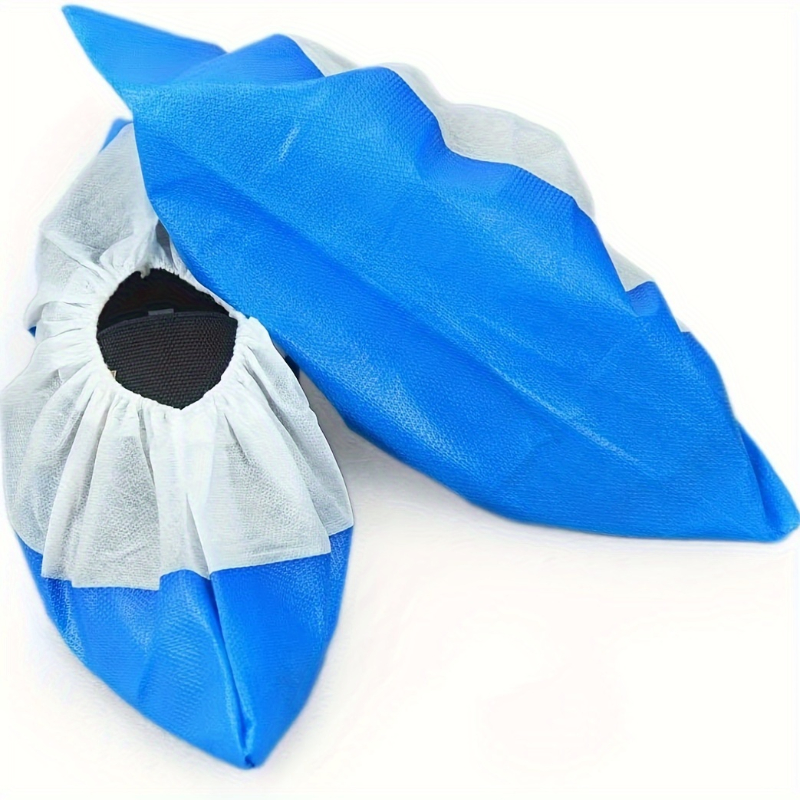 Durable Disposable Shoe Covers Featuring Reinforced Soles And A Breathable Upper, Cpe For Durability, In Packs Of 50, Designed As Semi-enclosed Plastic Footwear, From Non-woven Material