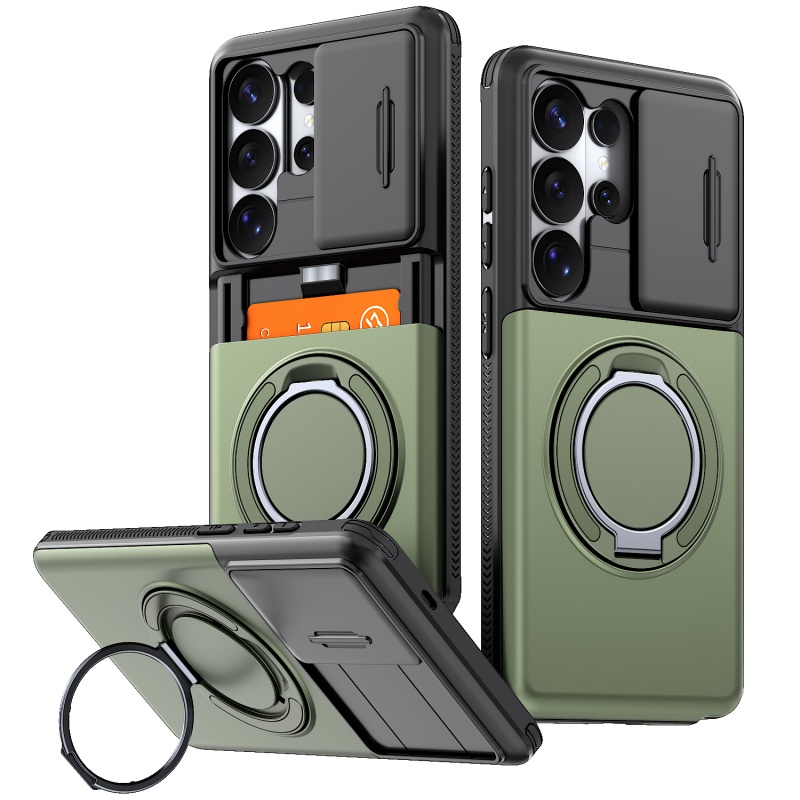 TEMU Phone Case - Mecha Degree Rotating Bracket Slot Phone Case For Galaxy S22 S23 S24 S25 S26 Fe A06 A07 A16 A17 A26 A27 A36 A37 A56 A57 Full